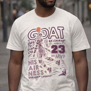 SNKADX GOAT His Airness #23 6X Champ 5X MVP Graphic T-Shirt White XL
